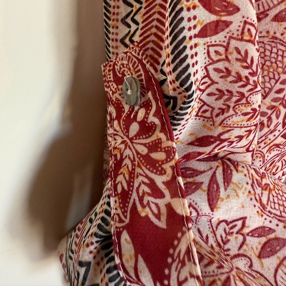 DR2 Split Neck Long Sleeve Sheer Print Top in Size 3X - Picture 7 of 9